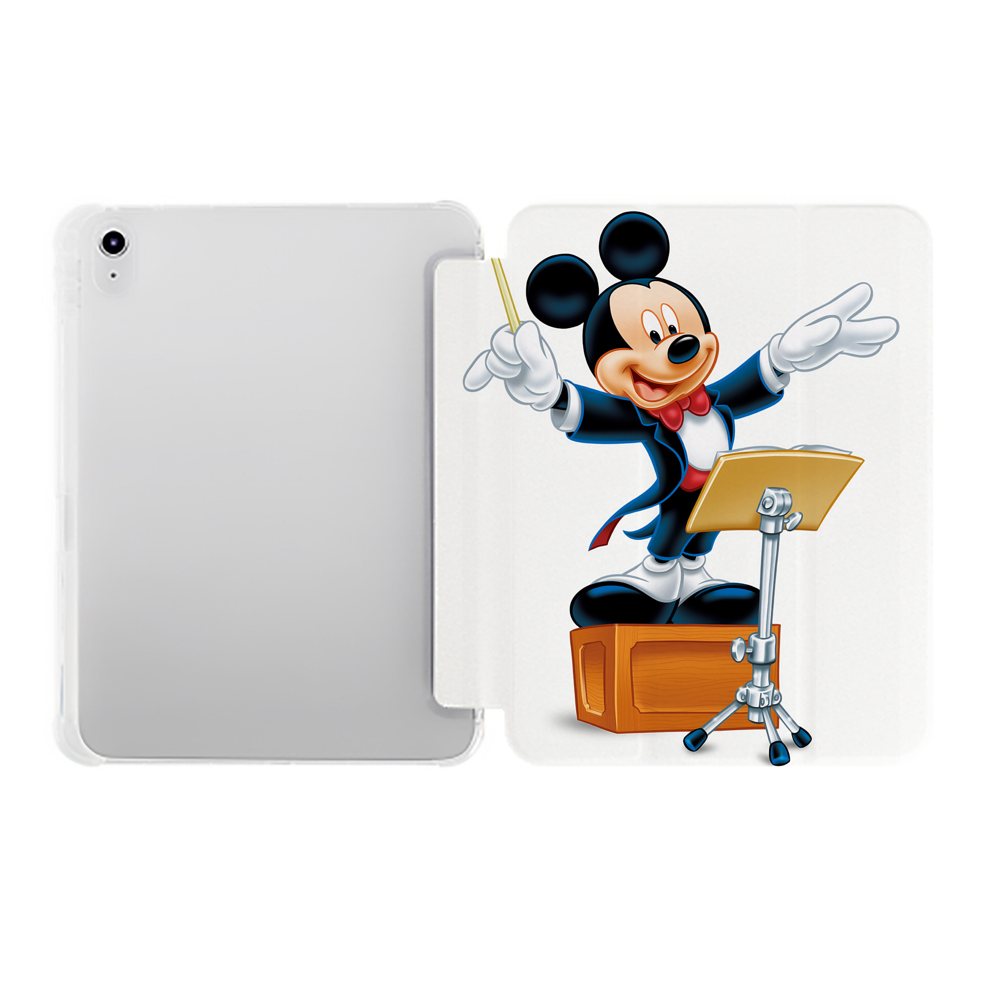 （画像用） ミッキーマウス Mickey Mouse IPad ケース ペン収納付き 三つ折りスタンド PUレザー×シリコン 対応機種9.5/10.5/10.9インチ